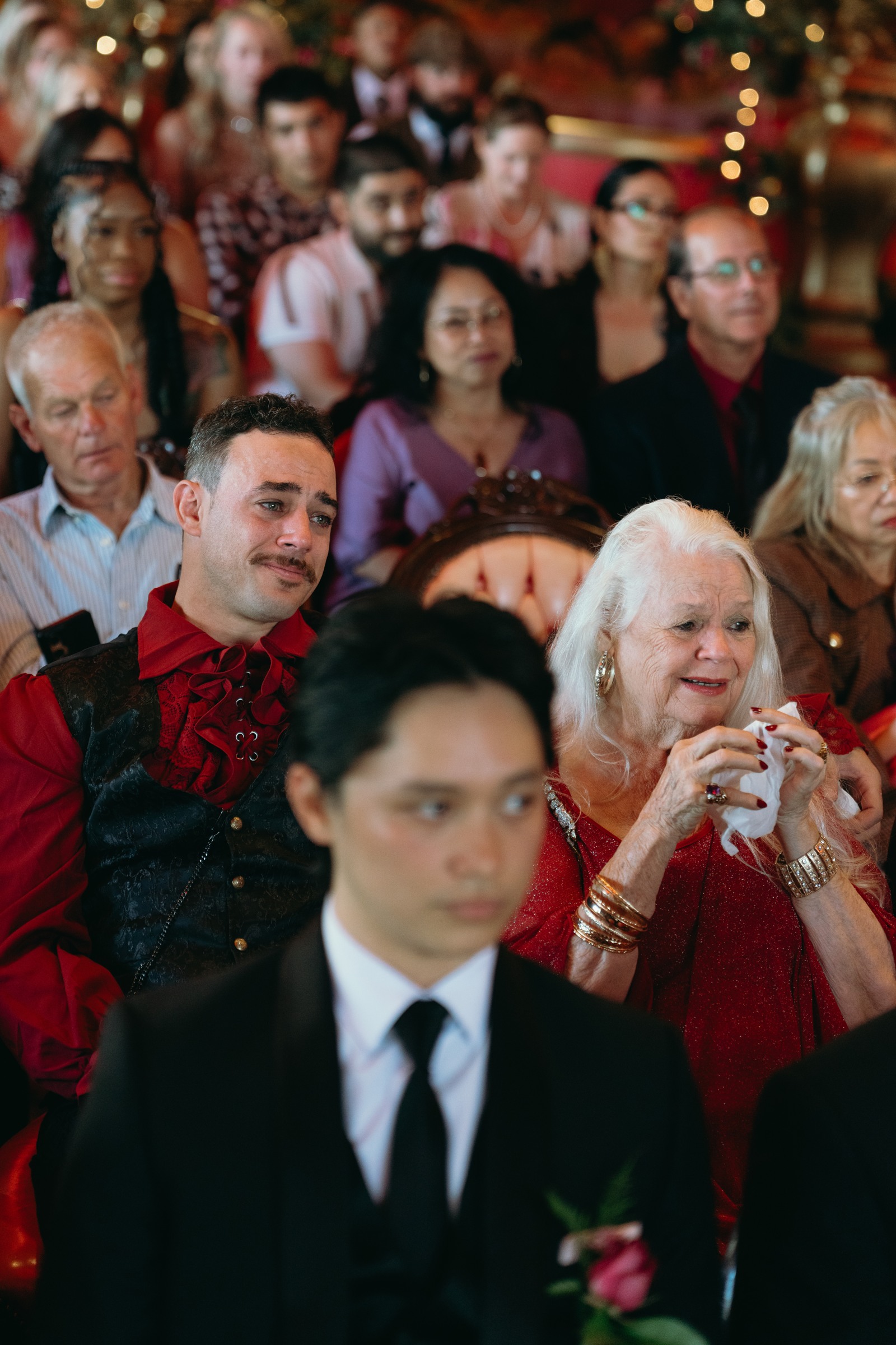 Family and friends watching the ceremony